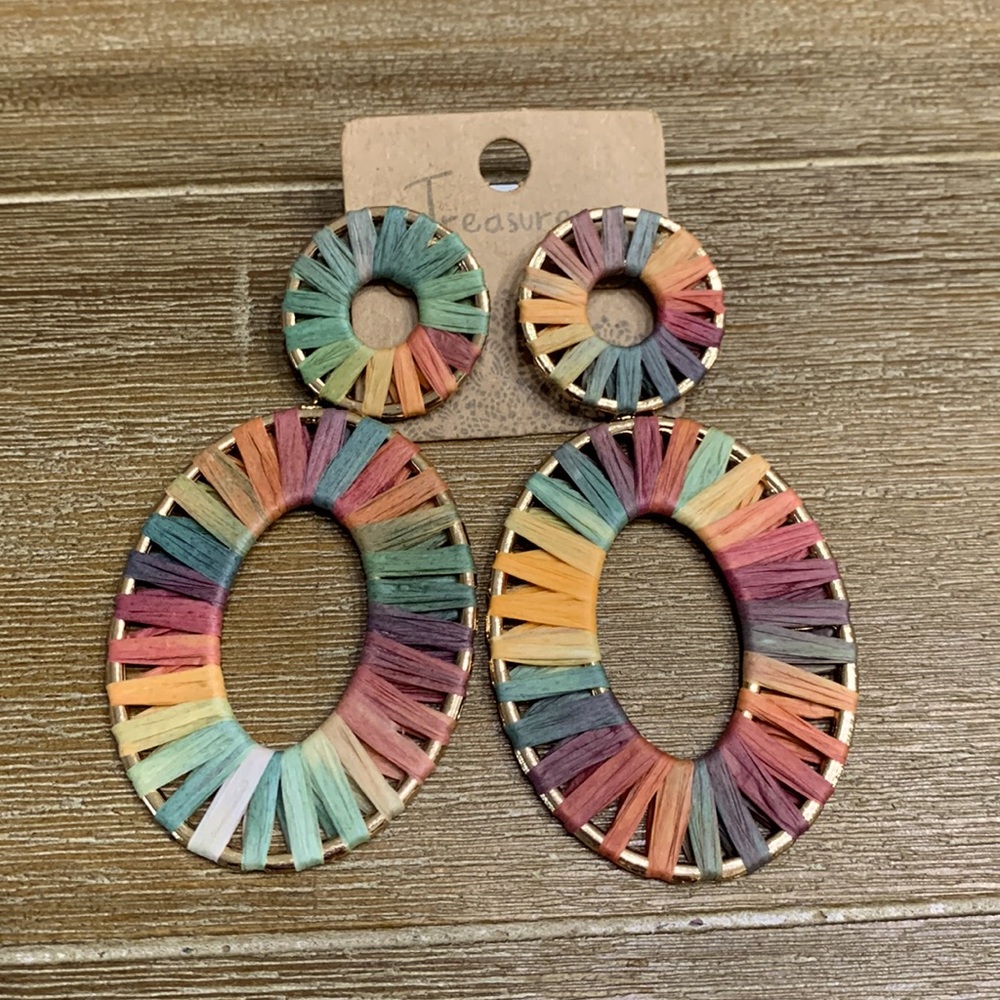 Multi oval earrings